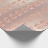 Baby Shower Glitter Girl Coppe Pink Rose Gold Feet Wrapping Paper